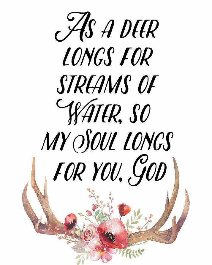 Psalm 42:1-2 – As the deer pants for streams of water, so my soul pants for you,…
