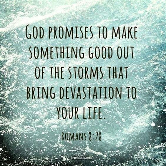 Romans 8:28 – “And we know that in all things God works for the good of those wh…