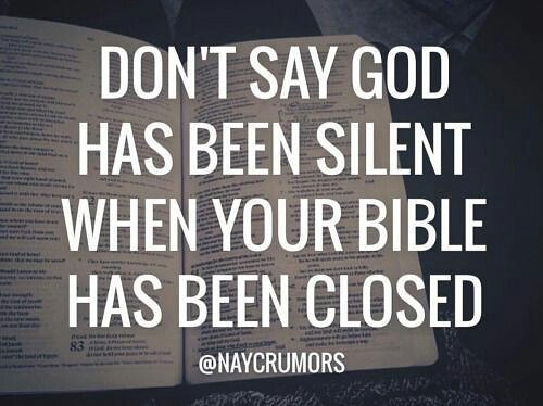 So true! God speaks to us through his word. I encourage everyone to pick up a bi…