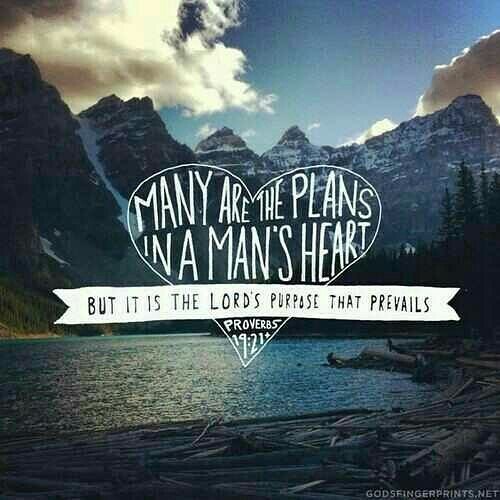 Proverbs 19:21 – Many are the plans in a person’s heart, but it is the Lord’s pu…