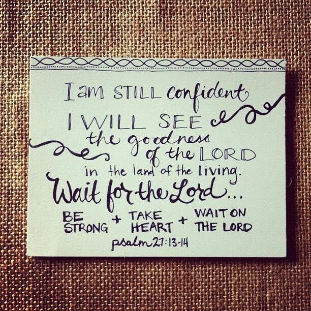 Psalm 27:13-14 – I remain confident of this: I will see the goodness of the Lord…