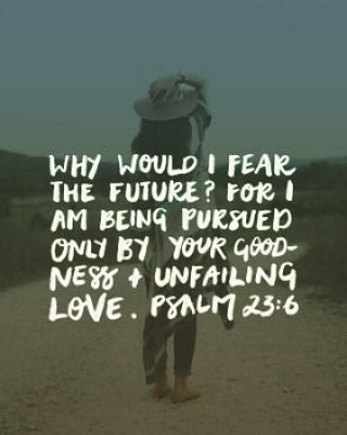 Psalm 23:6 – Surely your goodness and love will follow me all the days of my lif…